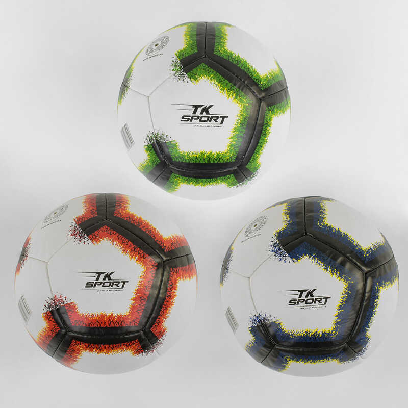 Мяч футбольный GA- 2033 D (50) ``TK Sport``, 3 вида, матовый, 420-430 грамм, ручной шов, материал TPU, размер №5