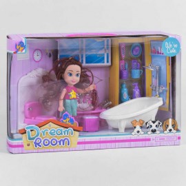 Кукла с мебелью 8102 В (24/2) ванная комната, в коробке