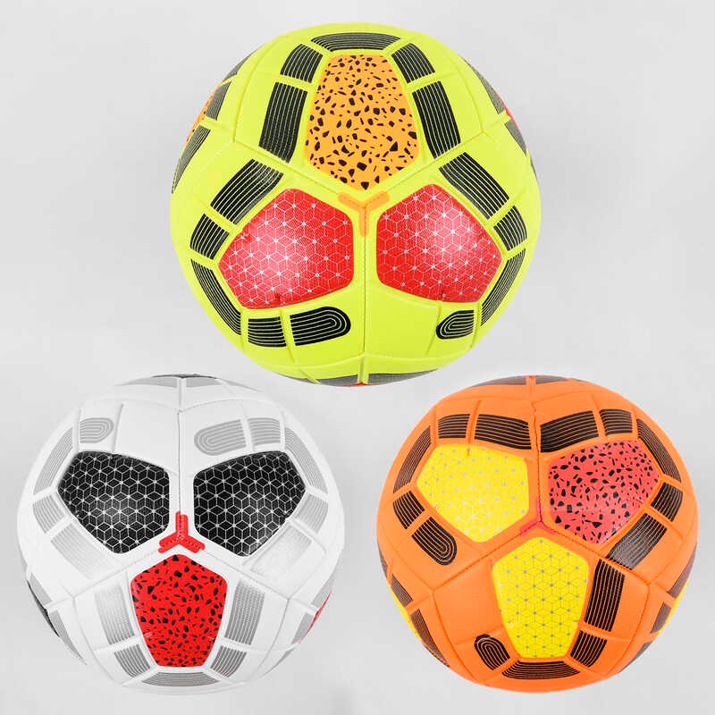 Мяч футбольный C 44611 (50) 3 вида, вес 420 грамм, материал PU, баллон резиновый