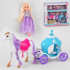 Кукла с каретой 5505 (12) кукла, лошадь, аксессуары, в коробке
