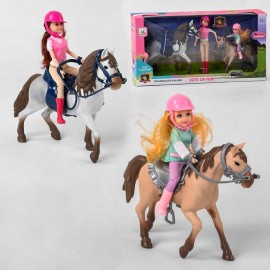 Кукла с лошадкой 339 (12) 2 куклы, 2 лошади, в коробке