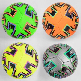Мяч футбольный M 44471 (60) 4 вида, вес 400 грамм, материал PU, баллон резиновый, размер №5