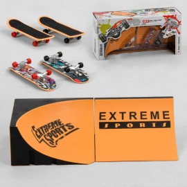 Пальчиковый скейт-фингерборд с трамплином ВВ 505 D (60/2) 2 скейта, 2 части трамплина, отвертка, запасные колеса, в коробке