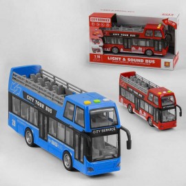 Автобус WY 916 AB (24) “Городской транспорт”, 2 цвета, на батарейках, инерция, подсветка салона, звук, в коробке