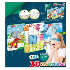 Доска 3D YM 832 (60/2) 3 плаката, очки, 4 маркера, в коробке
