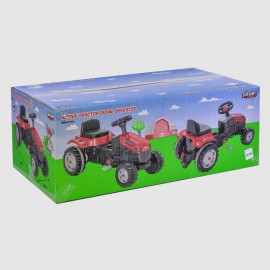 Трактор педальный Pilsan 07-314 (1) цвет КРАСНЫЙ, клаксон на руле, в коробке