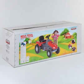 Трактор педальный 07-321 RED (1) клаксон на руле, сидение регулируемое, колеса с резиновыми накладками, в коробке